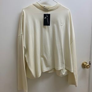Cream nike crop top